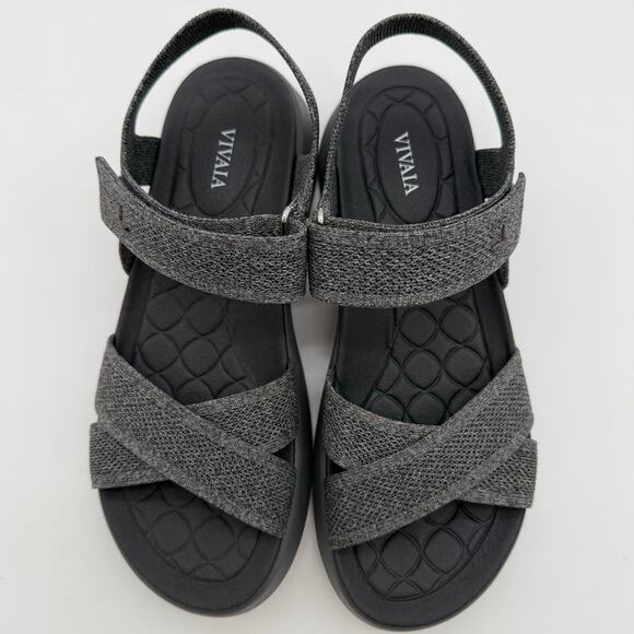 Vivaia Kiara AdaptAll Sport Rich Grey Knit Comfort Hook Loop Active Sandals 8.5 - Picture 5 of 8